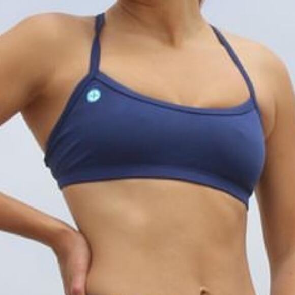 Original Watermen $40 Lifeguard Sport Bikini Top Navy UPF 50 LG NWOT - Picture 3 of 8